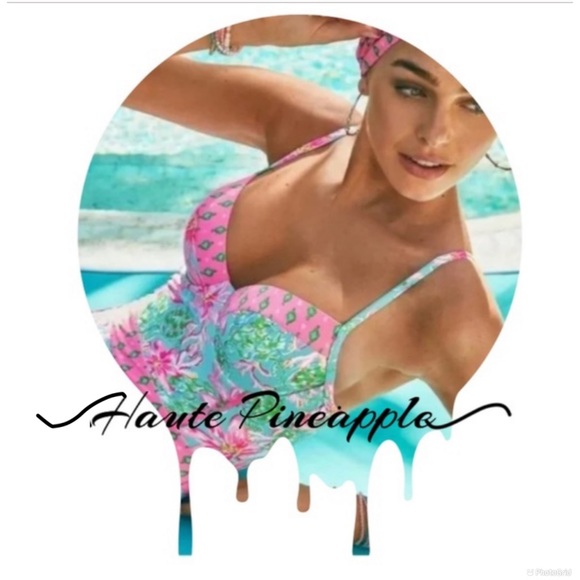 🌸Lilly Pulitzer Palma Swimsuit in Surf Blue So Shellegant •14 - Picture 13 of 16